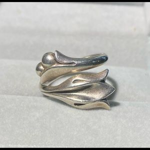 Vintage Avon Adjustable Flower Sterling Ring